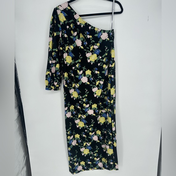 Pearl Lela Rose Floral Poplin One Shoulder Dress - Picture 6 of 6